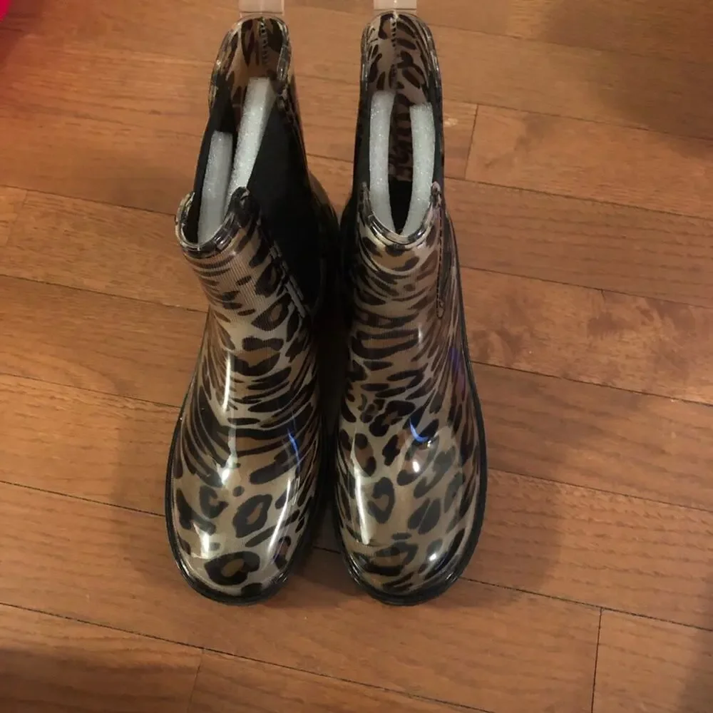 NEW Catherine Malandrino Leopard Rain Boots